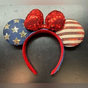 Authentic Disney Patriotic Sequin Mouse Ears Headband